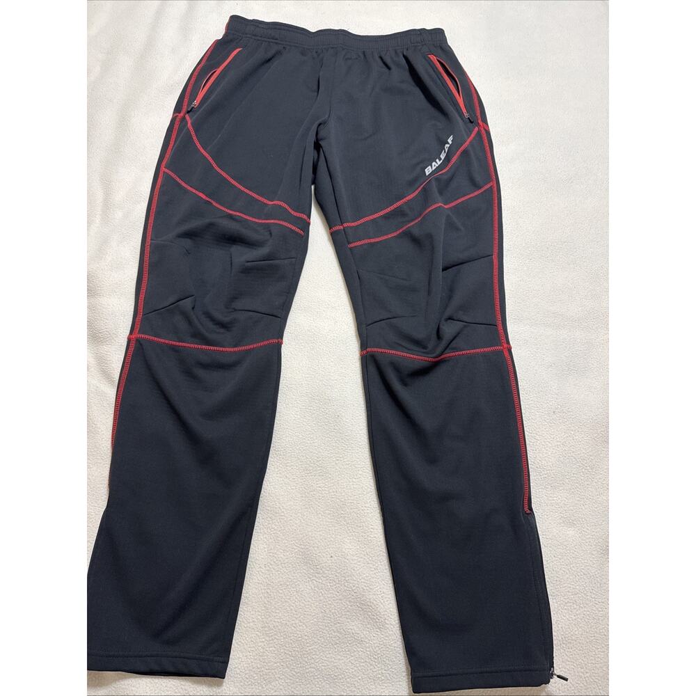 Baleaf XL Men’s Cycling Pants Fleece Lined Thermal Bike Running Gear Black&Red